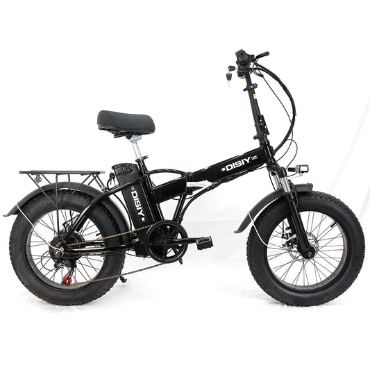 DISIYUAN  Dirt Full Suspension City Bicycle 20*4.0 Inch Best 48v 350w Fat Tire Folding Electric Bike