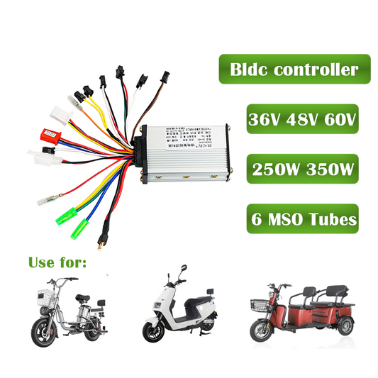 36V 48V 6 tubes 250W Controlador electric bicycle bike parts scooter switch speed brushless dc bldc motor controller 48V 250W
