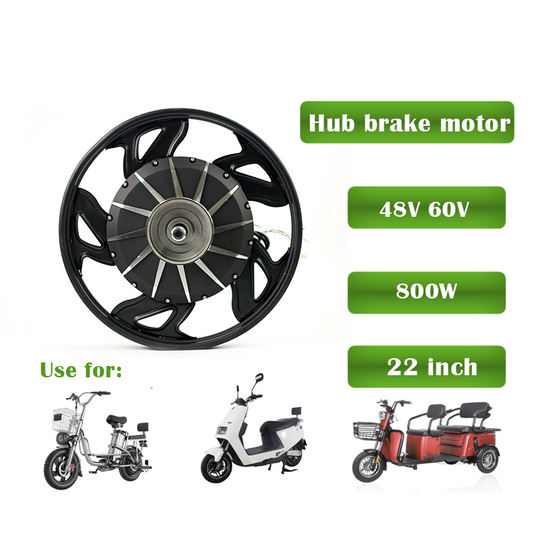 48V 60V 22 Inch 800W Drum Brake Electric Scooter bike front rear Wheel Hub Motor for electric motorcycle bicycle